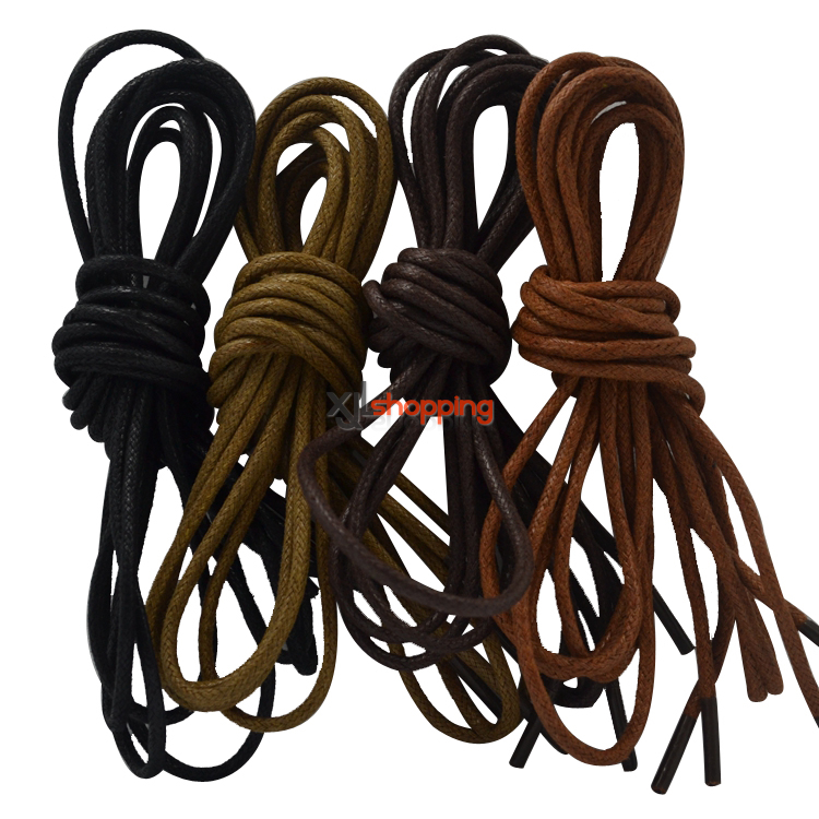 1 Pair Leather shoelaces The men and women of round pure cotton yarn leisure waxing waterproof shoe laces