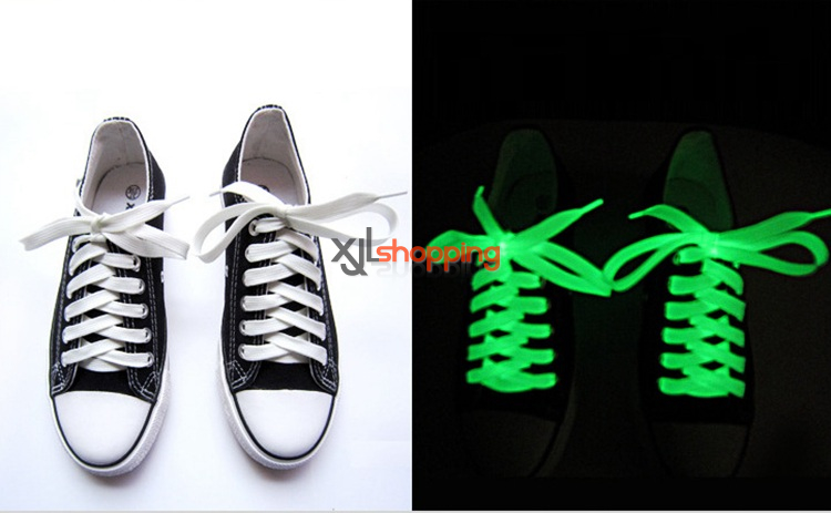 1 Pair Luminous shoelace luminescent shoelace fluorescent color flat laces canvas shoes shoelace leisure