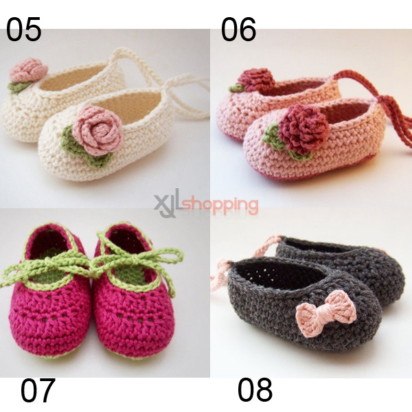 Hand-knitted baby shoes、Newborn soft-soled shoes