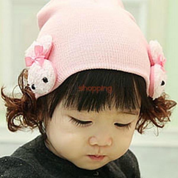 Double Rabbit infants and children's wig hat
