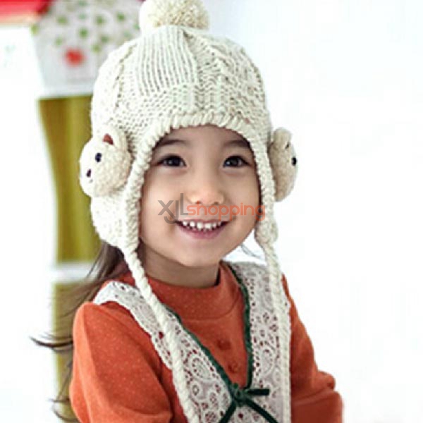 Children Bear hat + scarf two-piece