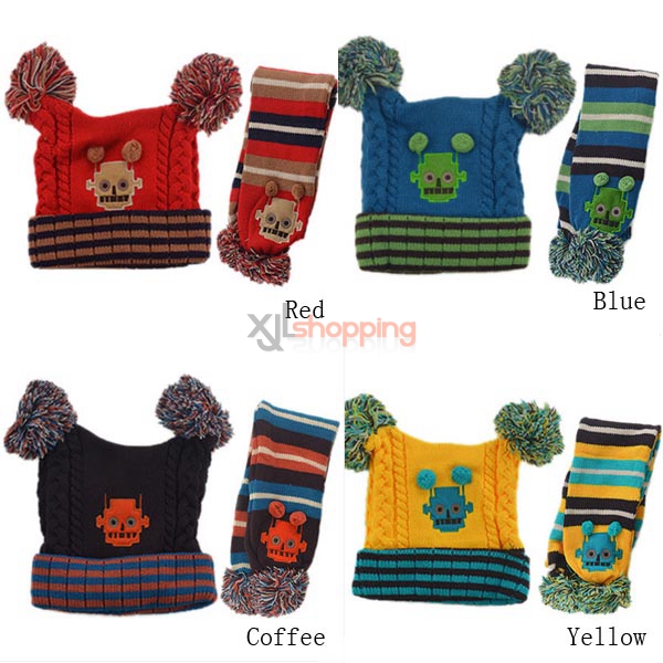 Double ball scarf hat cap sleeve