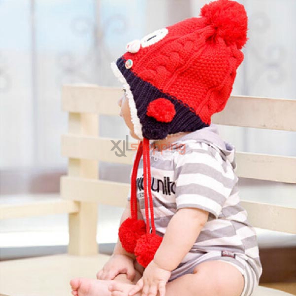 playful baby warm plus velvet monkey ear cap