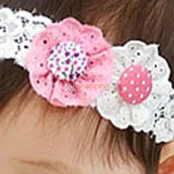 Button lace headband flowers Children