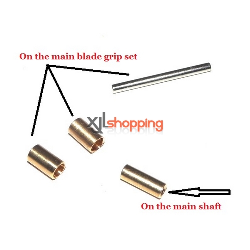 V913 copper pipe and metal bar on the grip and main shaft WL Wltoys V913 helicopter spare parts 6 pcs