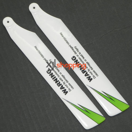 Green-White V977 main blades WL Wltoys V977 helicopter spare parts - Click Image to Close