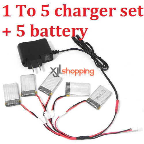 X5C 1 To 5 charger set + 5 battery SYMA X5C quadcopter spare parts - Click Image to Close