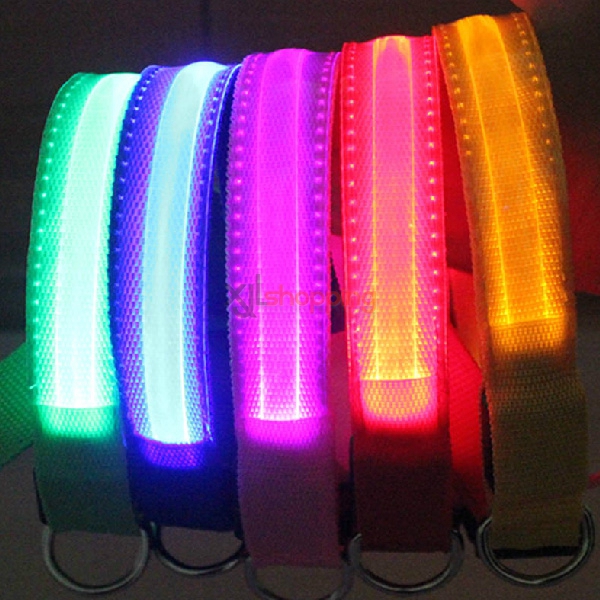 Super bright LED light pet collars, dogs and cats luminous reflective collars
