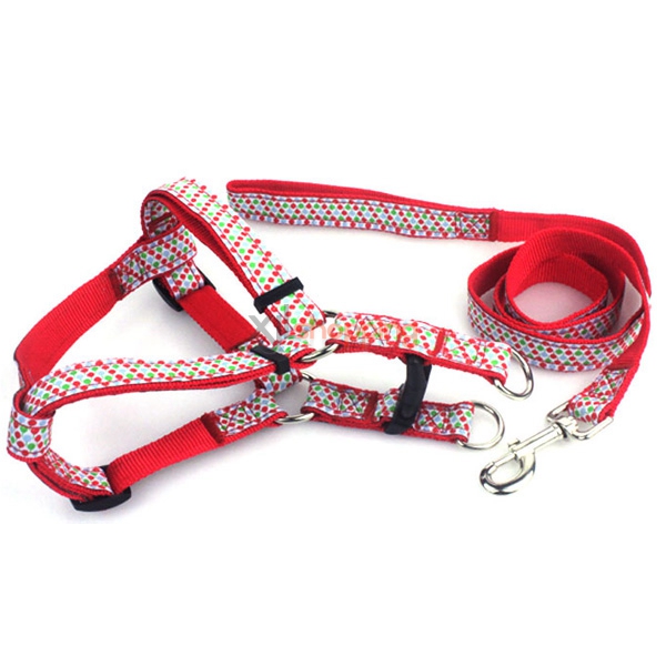 Nylon pet collars dog collar Zhongshan University Small dogs and cats with a suit with a dog Traction rope harness chain back Chest Strap [Chest Strap + Traction rope]