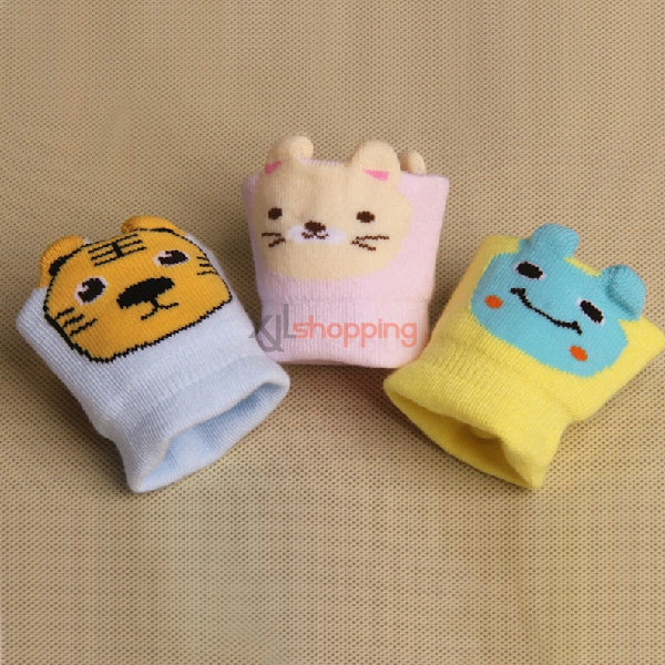 Three pairs of fitted cartoon cotton baby socks（1set：3pcs）