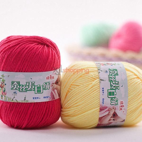 Fibroin Protein Yarn: baby Yarn, Milk cotton crochet Yarn [cotton-yarn-022]